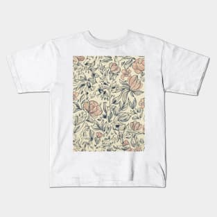 Floral Pattern Hand Drawn Sketch: Hand-Sketched Bloom Magic Kids T-Shirt